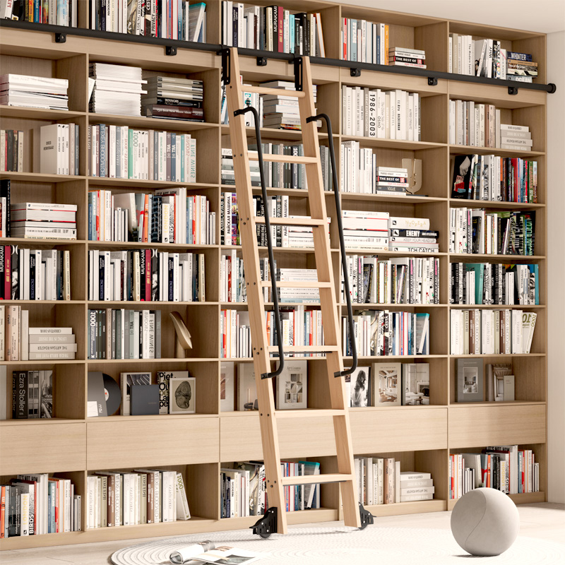 Woodworking Lofts - Matériel d'échelle de bibliothèque roulante 3,3